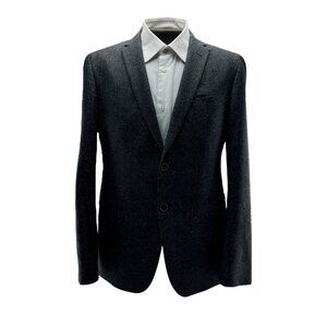 SAND Black w/ White Speckles Marzotto Wool 2 Button/Vent Blazer Mens Size 42R